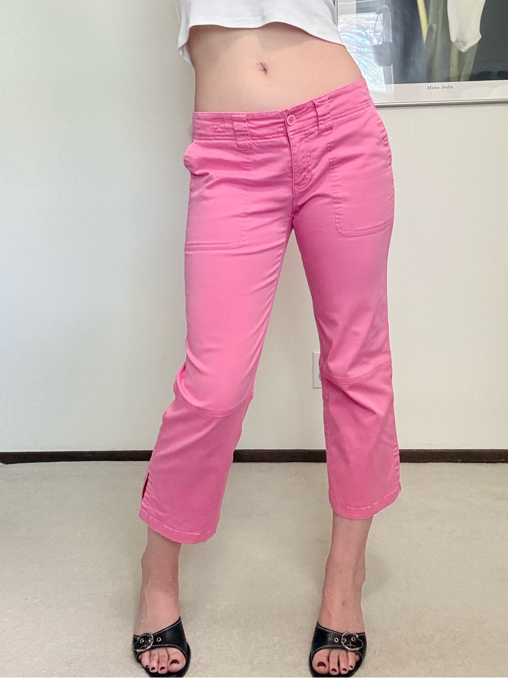 Y2K Oxygen Low rise Relaxed Flare Capris Sporty Blokette Chic